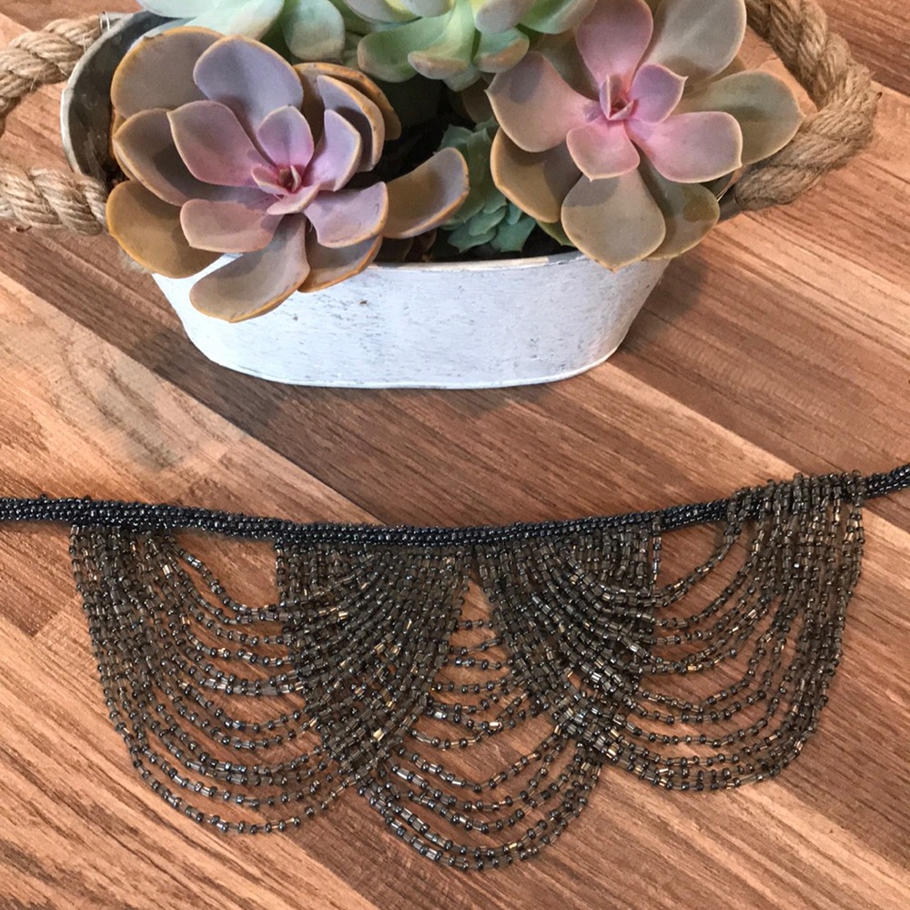 Mermaid Style Beaded Drape Necklace